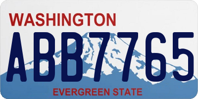WA license plate ABB7765