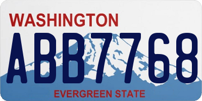 WA license plate ABB7768