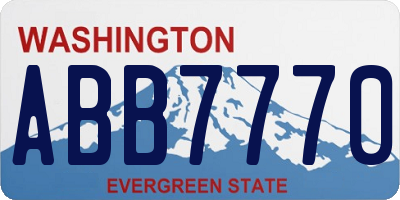 WA license plate ABB7770