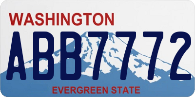 WA license plate ABB7772