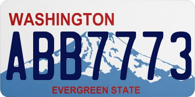 WA license plate ABB7773
