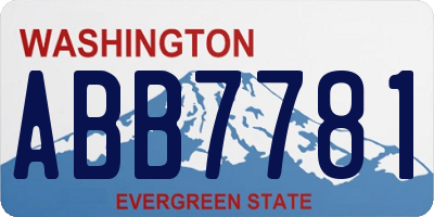 WA license plate ABB7781