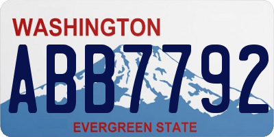 WA license plate ABB7792