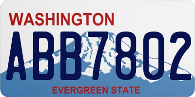WA license plate ABB7802