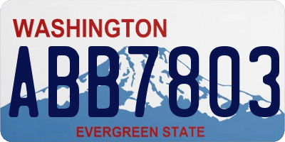 WA license plate ABB7803