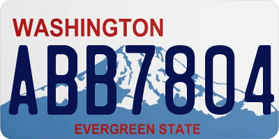 WA license plate ABB7804