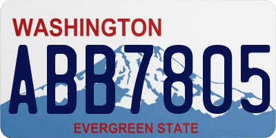 WA license plate ABB7805