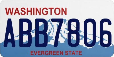 WA license plate ABB7806