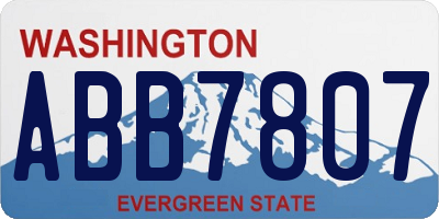 WA license plate ABB7807