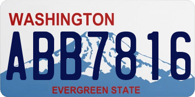 WA license plate ABB7816