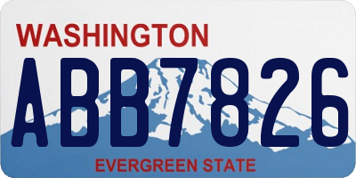 WA license plate ABB7826