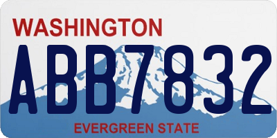 WA license plate ABB7832