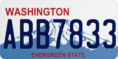 WA license plate ABB7833