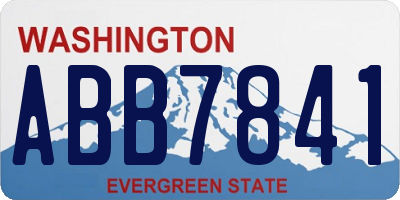 WA license plate ABB7841