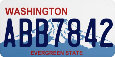 WA license plate ABB7842