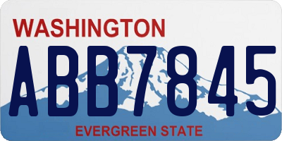WA license plate ABB7845