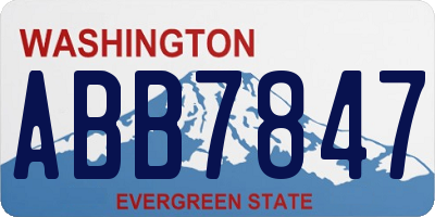 WA license plate ABB7847