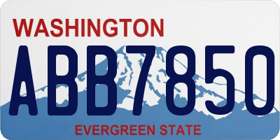 WA license plate ABB7850