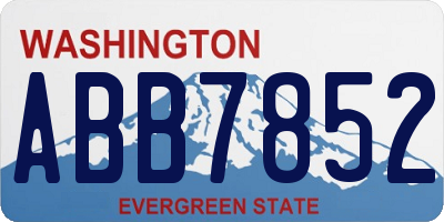 WA license plate ABB7852