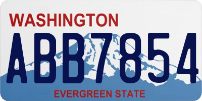 WA license plate ABB7854
