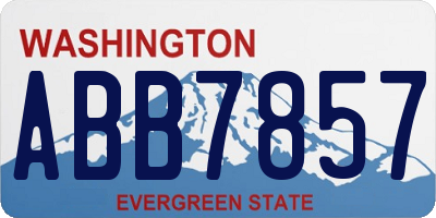 WA license plate ABB7857
