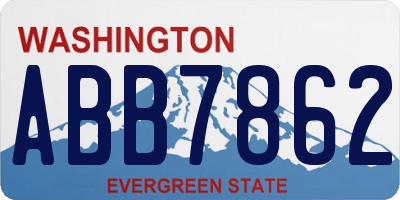 WA license plate ABB7862