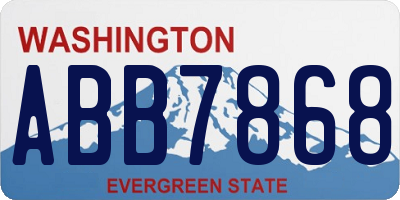 WA license plate ABB7868