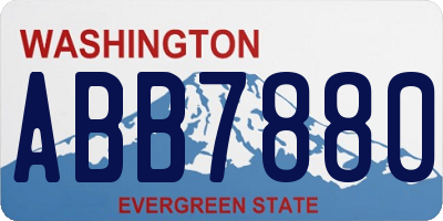 WA license plate ABB7880