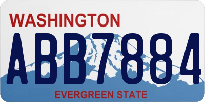 WA license plate ABB7884