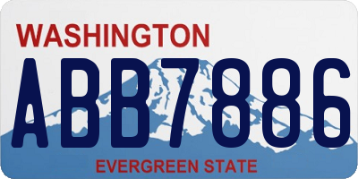 WA license plate ABB7886
