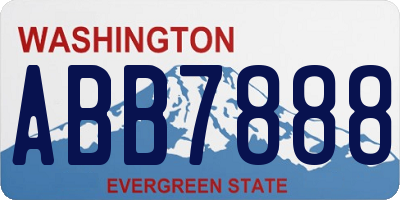 WA license plate ABB7888