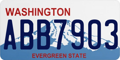 WA license plate ABB7903