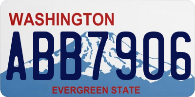 WA license plate ABB7906