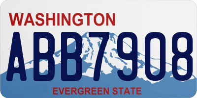 WA license plate ABB7908