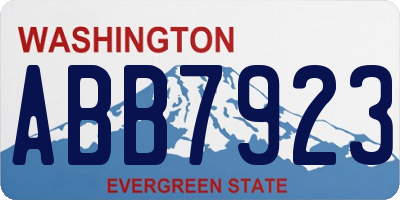 WA license plate ABB7923