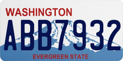 WA license plate ABB7932