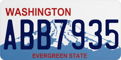 WA license plate ABB7935