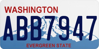 WA license plate ABB7947