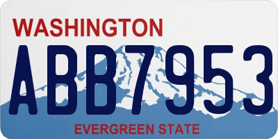 WA license plate ABB7953