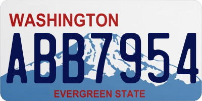 WA license plate ABB7954