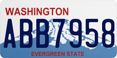 WA license plate ABB7958