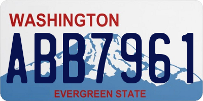 WA license plate ABB7961