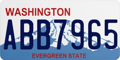 WA license plate ABB7965