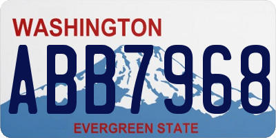 WA license plate ABB7968