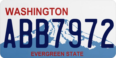 WA license plate ABB7972