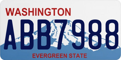 WA license plate ABB7988