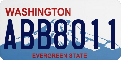WA license plate ABB8011