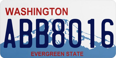 WA license plate ABB8016