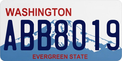 WA license plate ABB8019