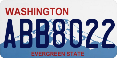 WA license plate ABB8022